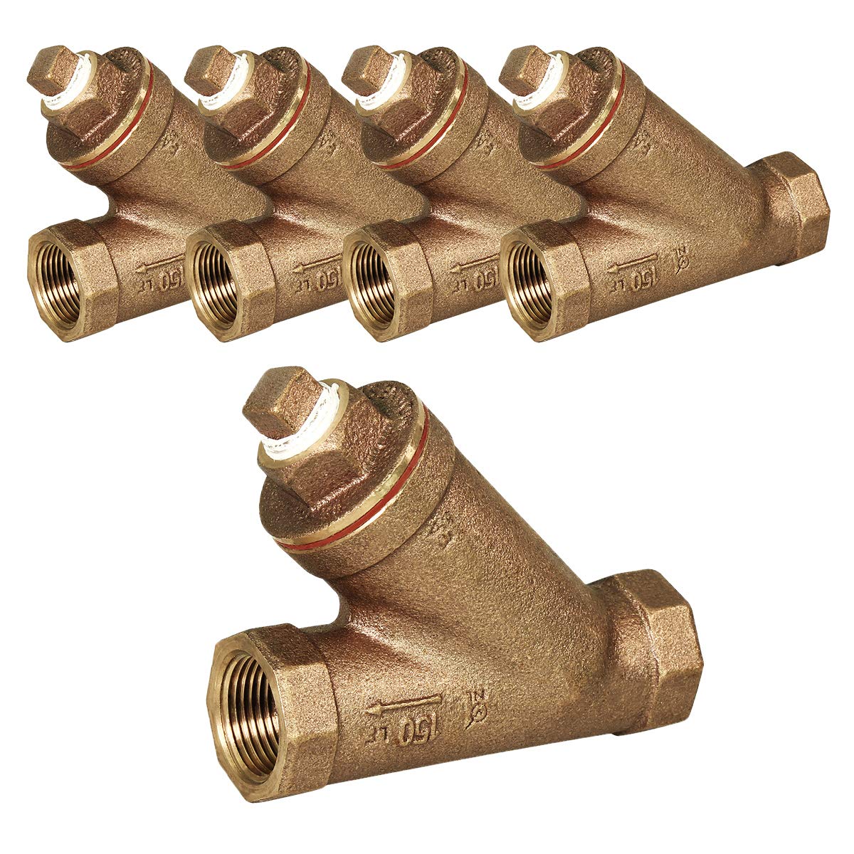 Midline Valve 322U422-5 Y-Strainer with Stainless Steel Mesh Screen, Pipeline Filter Valve, 2 in. FIP, Cast Brass (5 Pack)