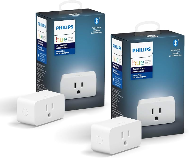 Smart Plug, White - 2 Pack - Turns Any Light Into a Smart Light - Control with Hue App - Compatible with Alexa, Google Assistant, and Apple HomeKit