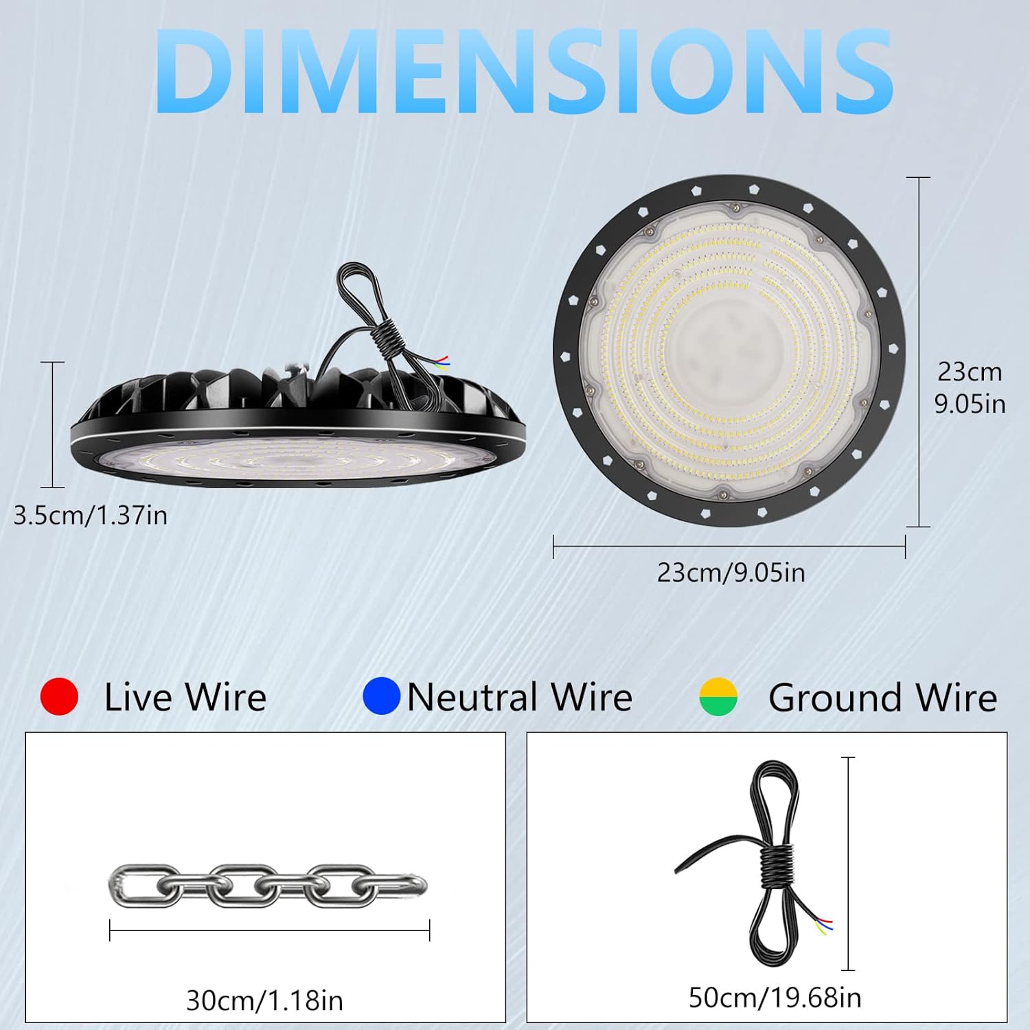 100W 10000LM UFO LED High Bay Light,4 Pack Bright ED High Bay Shop Light 6500K Daylight White, High Bay Commercial Bay Lighting with 110V Plug & Hanging Chain, IP65 for Warehouse