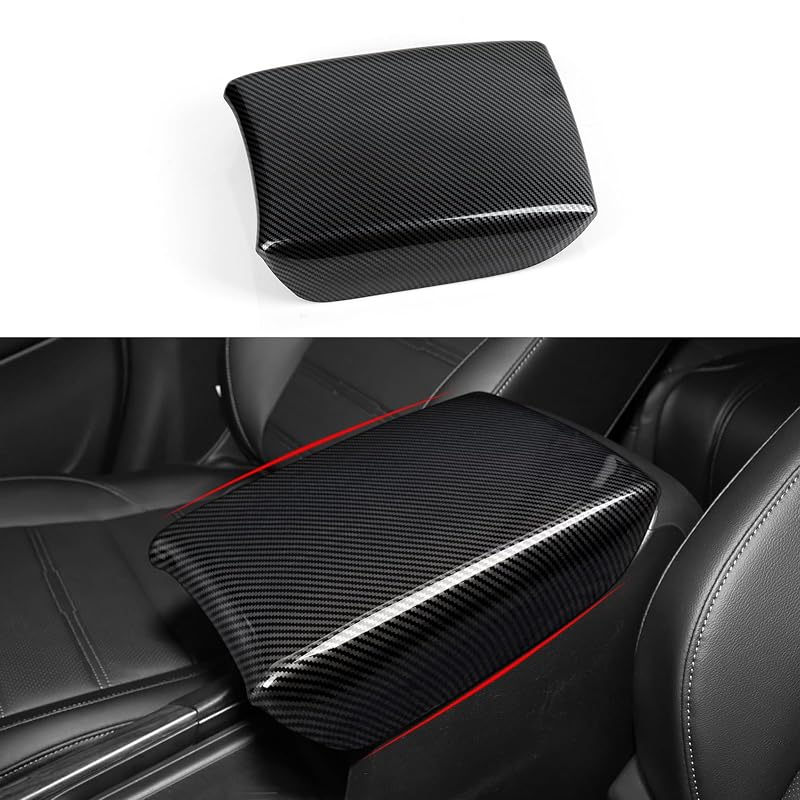 Adesivo para tampa do apoio de braço Honda CR-V 2017 a 2022 em ABS com acabamento estilo fibra de carbono BRMYL