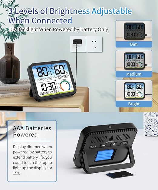 Termómetro Digital de Interior VOCOO con Pantalla Grande 5.8'' miniatura 4