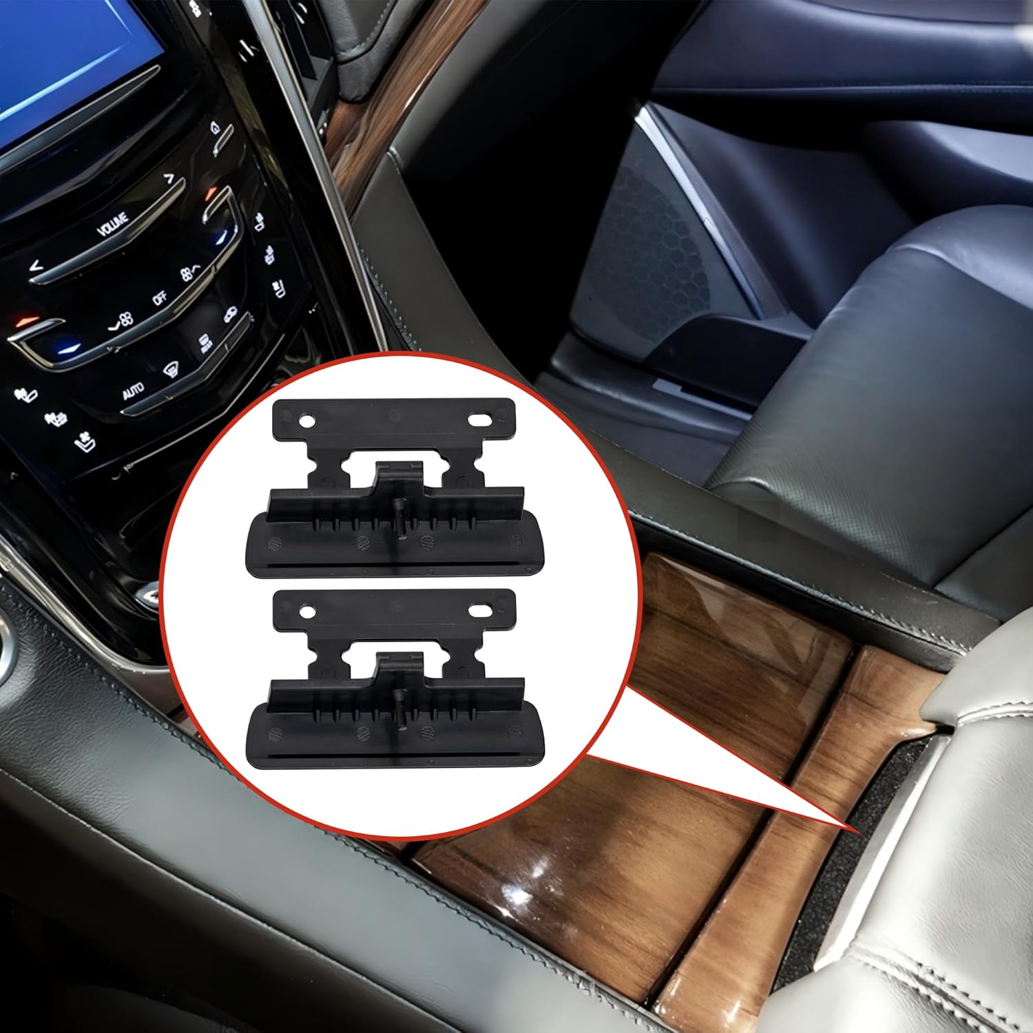 Center Console Lid Armrest Box Cover with Latch for Chevrolet Silverado 2007-2014 Center Console Lid Kit Replace 20864151 2Pcs Black