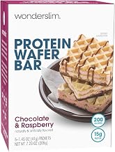 WonderSlim Protein Wafer Snack Bar, Raspberry, 200 Calories, 15g Protein, 0mg Cholesterol (5ct)