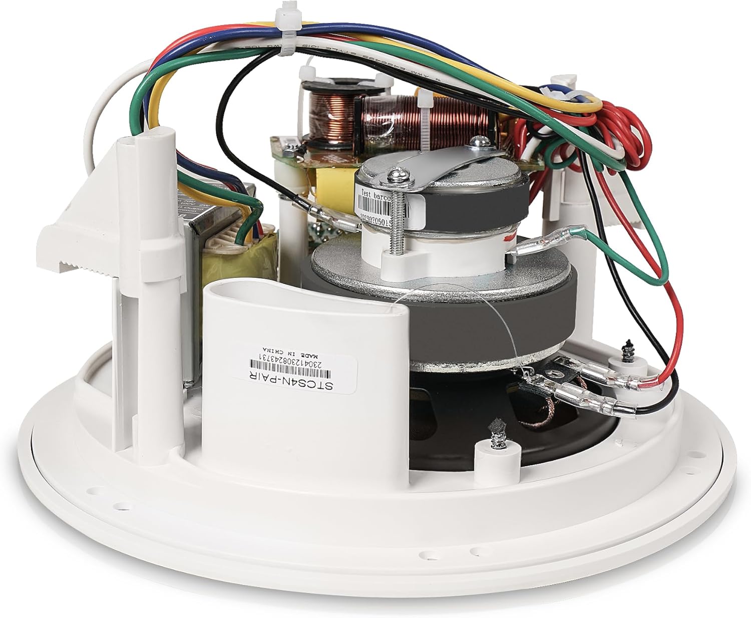 Sound Town Commercial Restaurant Bluetooth Amplifier + in-Ceiling Speaker Set, with One 2-Zone 70V/100V Amplifier with Bluetooth, 8 x Two-Way 4.5-Inch in-Ceiling Speakers, White (PAC80X8CS4N) - Image 6