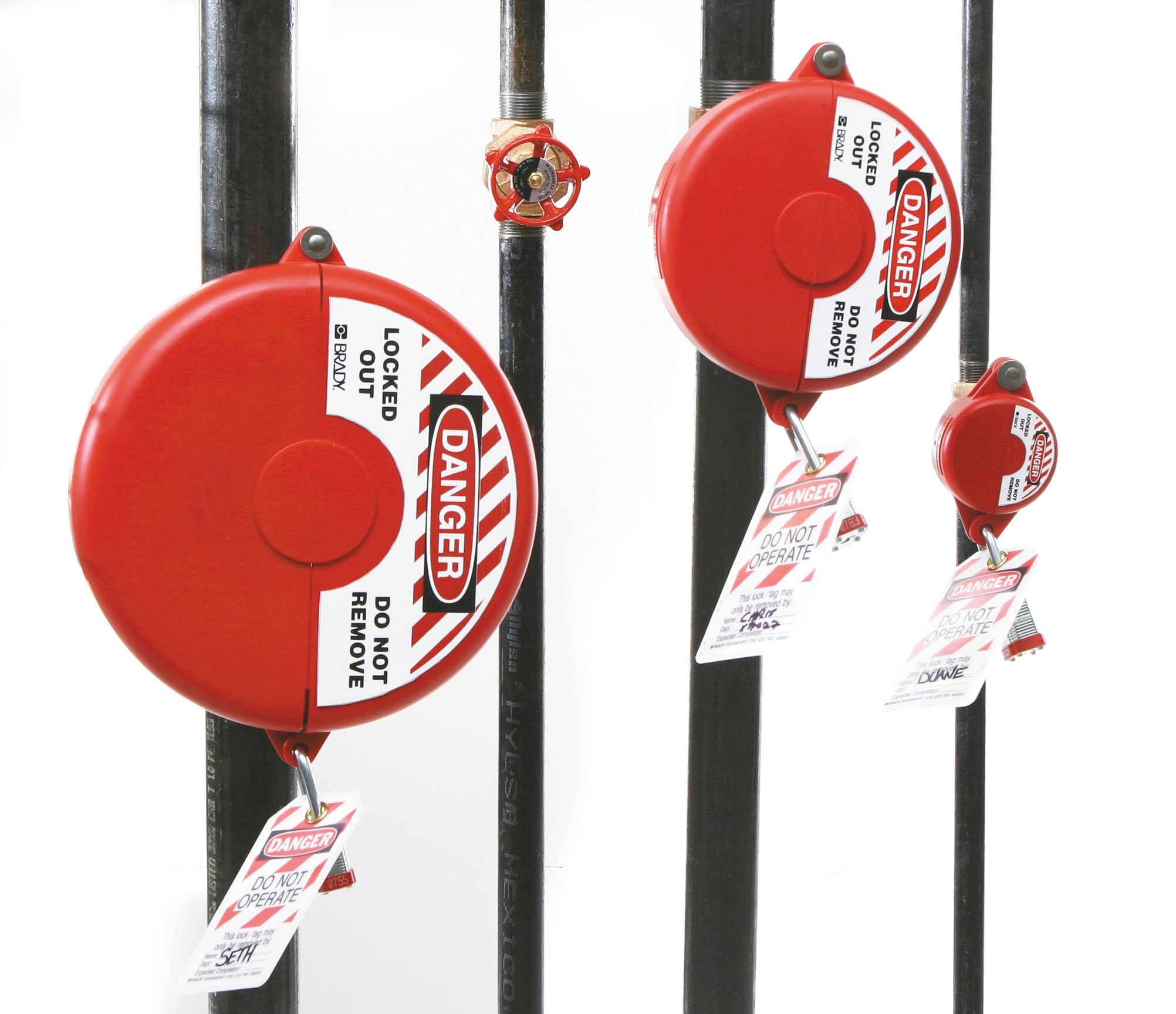 ブ－ツキーパー Brady 65560 Hinged Gate Valve Lockout, Red, for 1