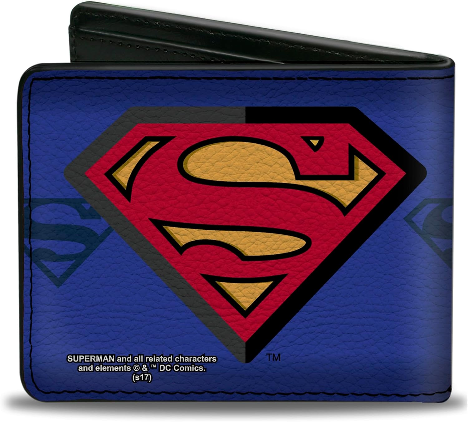 Buckle-Down mens Buckle-down Pu Bifold - Superman Shield Centered/Shield Stripe Blues Bi Fold Wallet, Multicolor, 4.0 x 3.5 US - Image 2