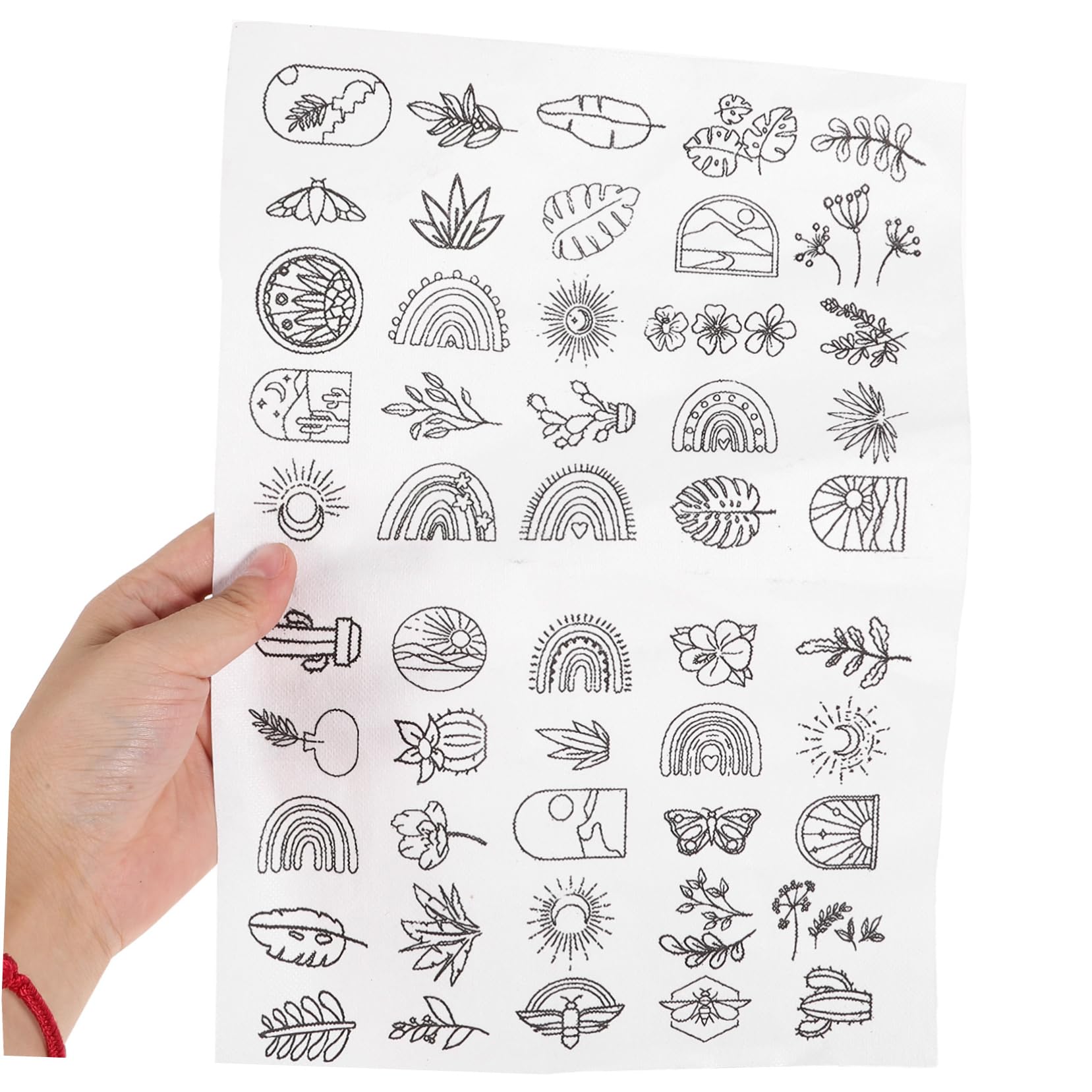 SHINEOFI 5 Blätter Handnäh Stabilisator Stich Kits Wasserlösliche Stickunterlage Reiß Nähzubehör Mini Klebestabilisator Für Maschinenstickerei Auflösbare Mikrotücher Netzpapier