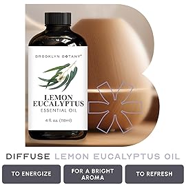 Brooklyn Botany Lemon Eucalyptus Essential Oil - Huge 4 Fl Oz - 100% Pure and Natural - Premium Grade with Dropper - for Aromatherapy and Diffuser