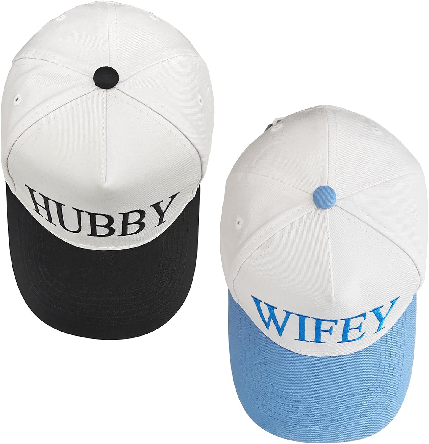 Hubby and Wifey Gifts Hat for Bridal Shower Gifts, Adjustable Couples Hat for Wedding Honeymoon Anniversary for Newlyweds - Image 6