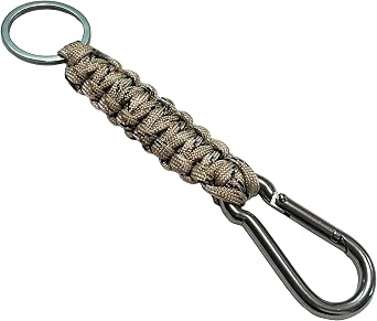 Paracord Keychain with Carabine Heavy Duty Braided Key Ring with Quick Release Hook Clip
