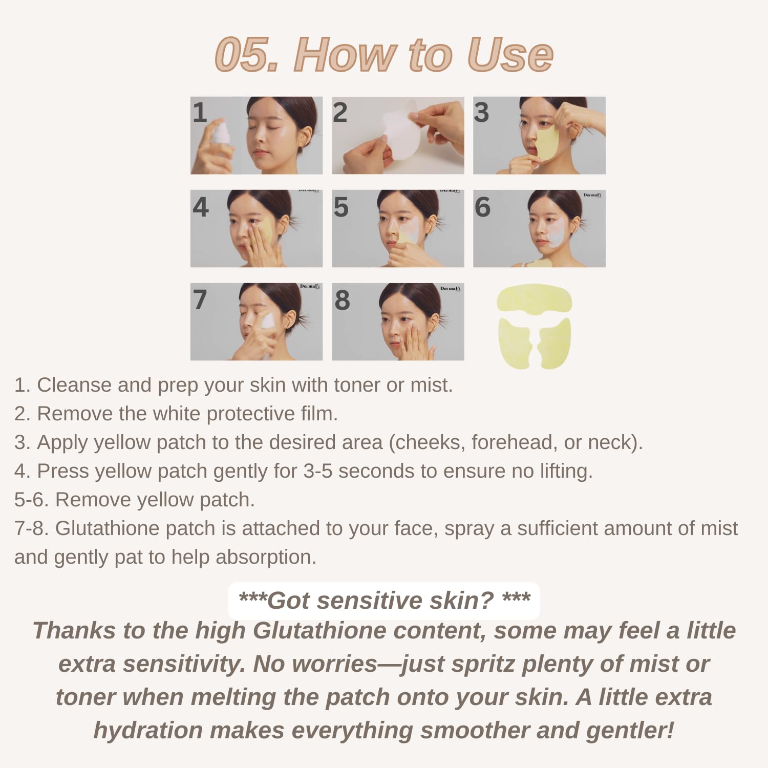 Amazon.com : Produco [DermaFi] Glutathione 5% + Collagen 95% Instant  Resilience Melting Patch Facial Mask Pack (7 pack) Korean Beauty : Beauty &  Personal Care