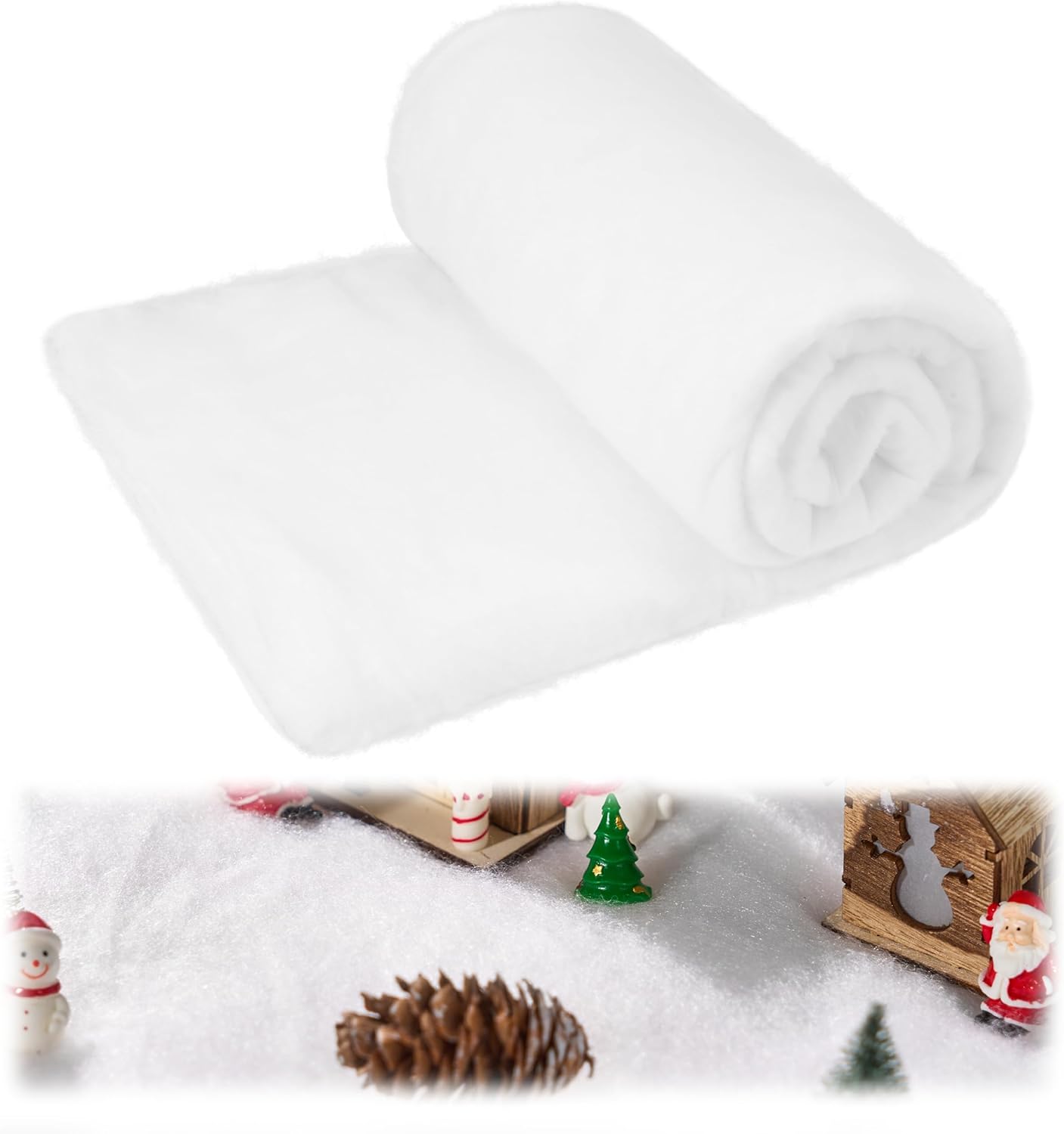JOYIN Christmas Snow Blanket Roll (3×8 Ft,2 Pcs) for Christmas Decoration, Village Displays, Under The Xmas Tree, Thick White Soft and Fake Snow Cover for Holiday Decor and Winter Displays JOYIN Christmas Snow Blanket Roll (3×8 Ft,2 Pcs) for Christmas Decoration, Village Displays, Under The Xmas Tree, Thick White Soft and Fake Snow Cover for Holiday Decor and Winter Displays