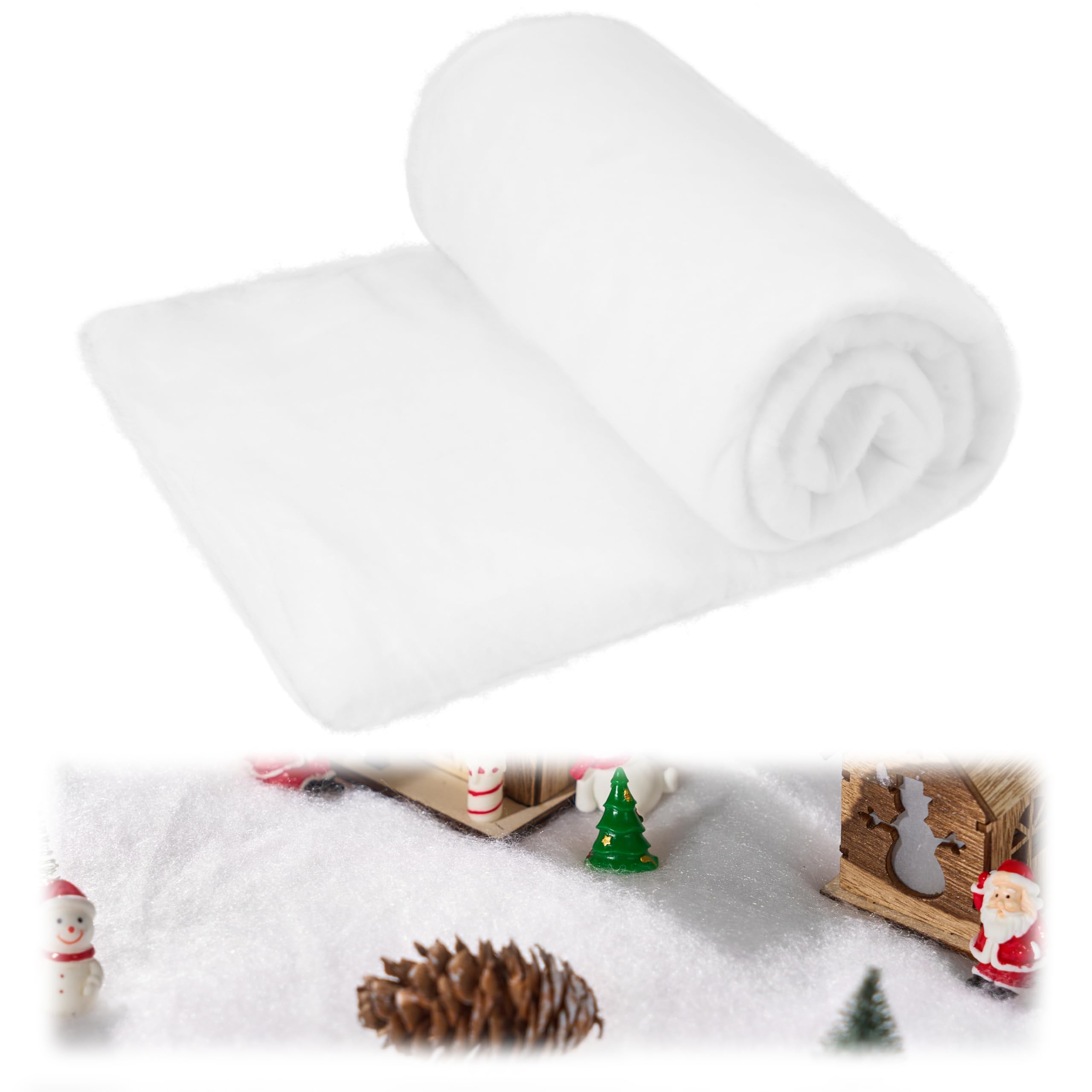 JOYIN Christmas Snow Blanket Roll (3x8 Ft,1 Pcs) for Christmas Decoration,Thick White Soft and Artificial Snow Blankets for Under The Xmas Tree Xmas Decor, Holiday and Winter Village Displays