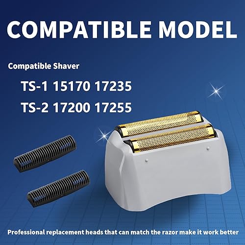 Miniatura 3 de Paquete de 1 lámina de repuesto para afeitadora Pro y cortadores compatibles con la afeitadora Andis No.17150/17155/17200 ProFoil de repuesto