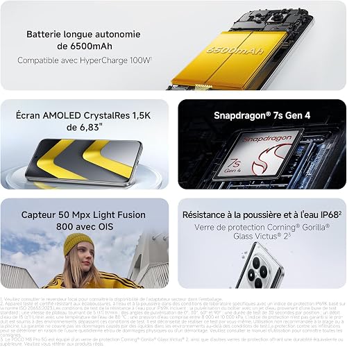 XIAOMI POCO M8 Pro, Smartphone 12+512GB, 6.83" CrystalRes 1.5K AMOLED Display, Snapdragon® 7s Gen 4, 50Mp Light Fusion 800 with OIS, IP68 Dust and Water Resistance, Silver, Charger Not Included - 3