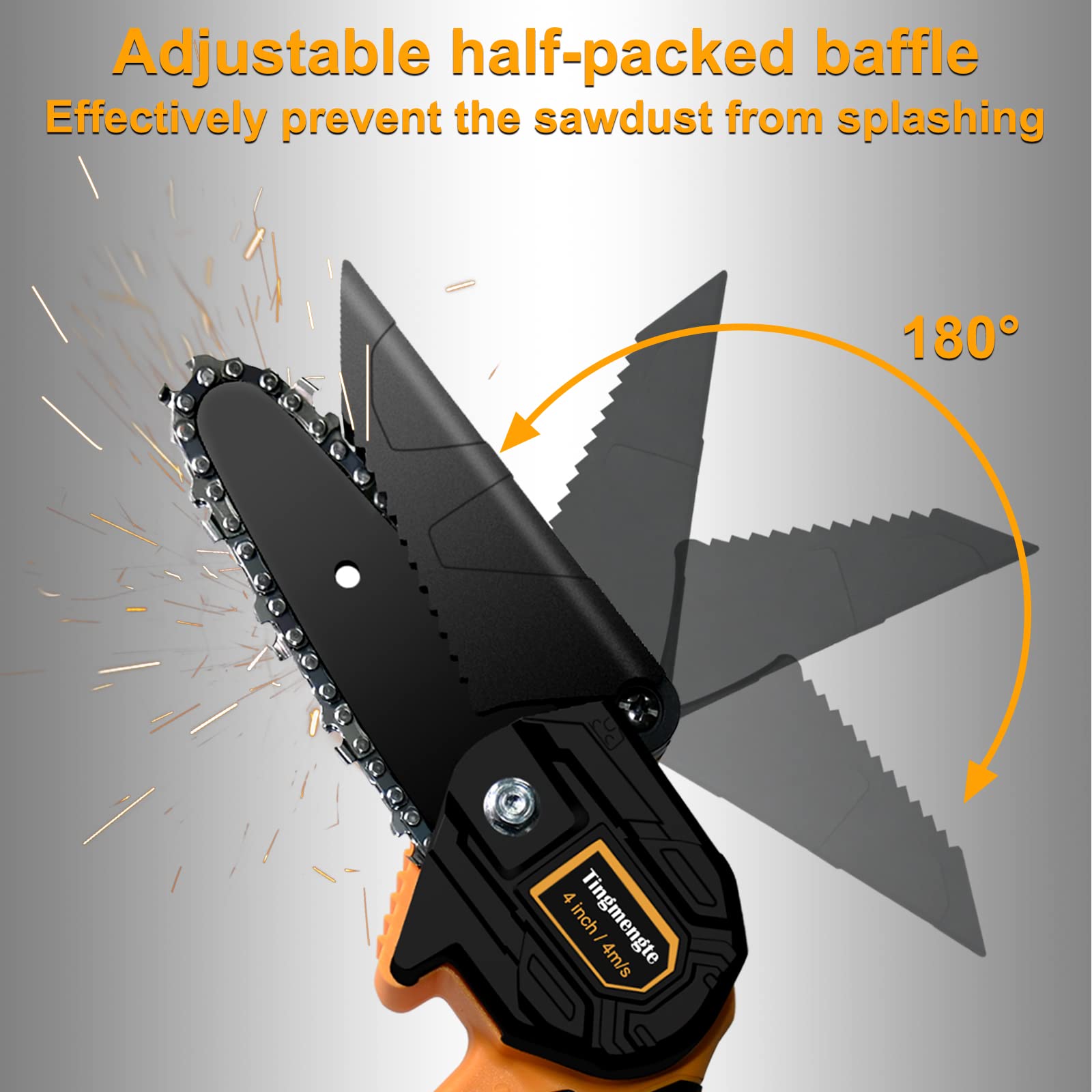 Snapklik.com : Mini Chainsaw 4 Inch, Cordless Mini Chainsaw Battery Powered