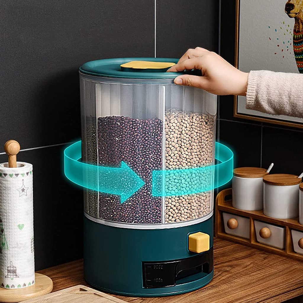 Dozownik Płatków Kukurydzianych 1. 0 kg. Dozownik zbożowy, Duży Uszczelniony ziarna zbiornik Przechowywanie z pokrywką Home Bufeal Dispenser Wiadro w kuchni Hermetyczny (Color : Green-10L)