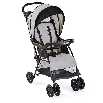 Kolcraft Cloud Plus Lightweight Umbrella Stroller for Toddlers with Reclining Seat, Large Storage Basket, Canopy, Infant & Parent Trays, Compact Fold for Summer Travel, Durable Frame, Slate Gray