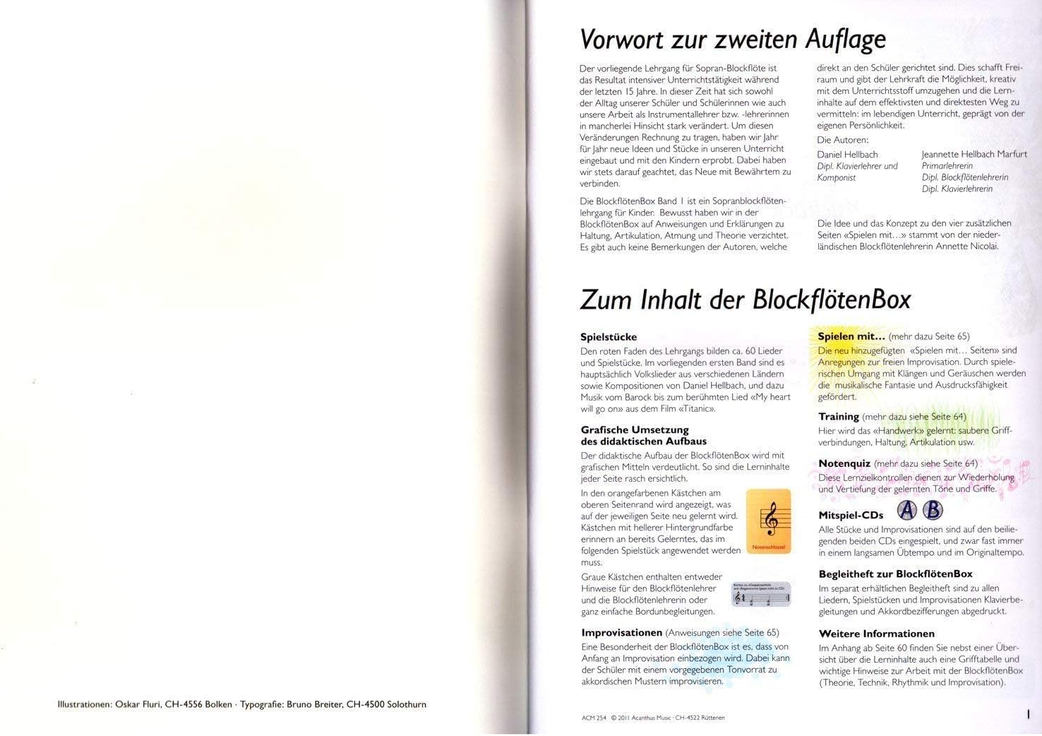 Blockflötenbox Band 1 mit 2 CDs - Sopranblockflötenlehrgang für Kinder von Daniel Hellbach - Überarbeitete und verbesserte Neuauflage - mit herzförmiger Notenklammer