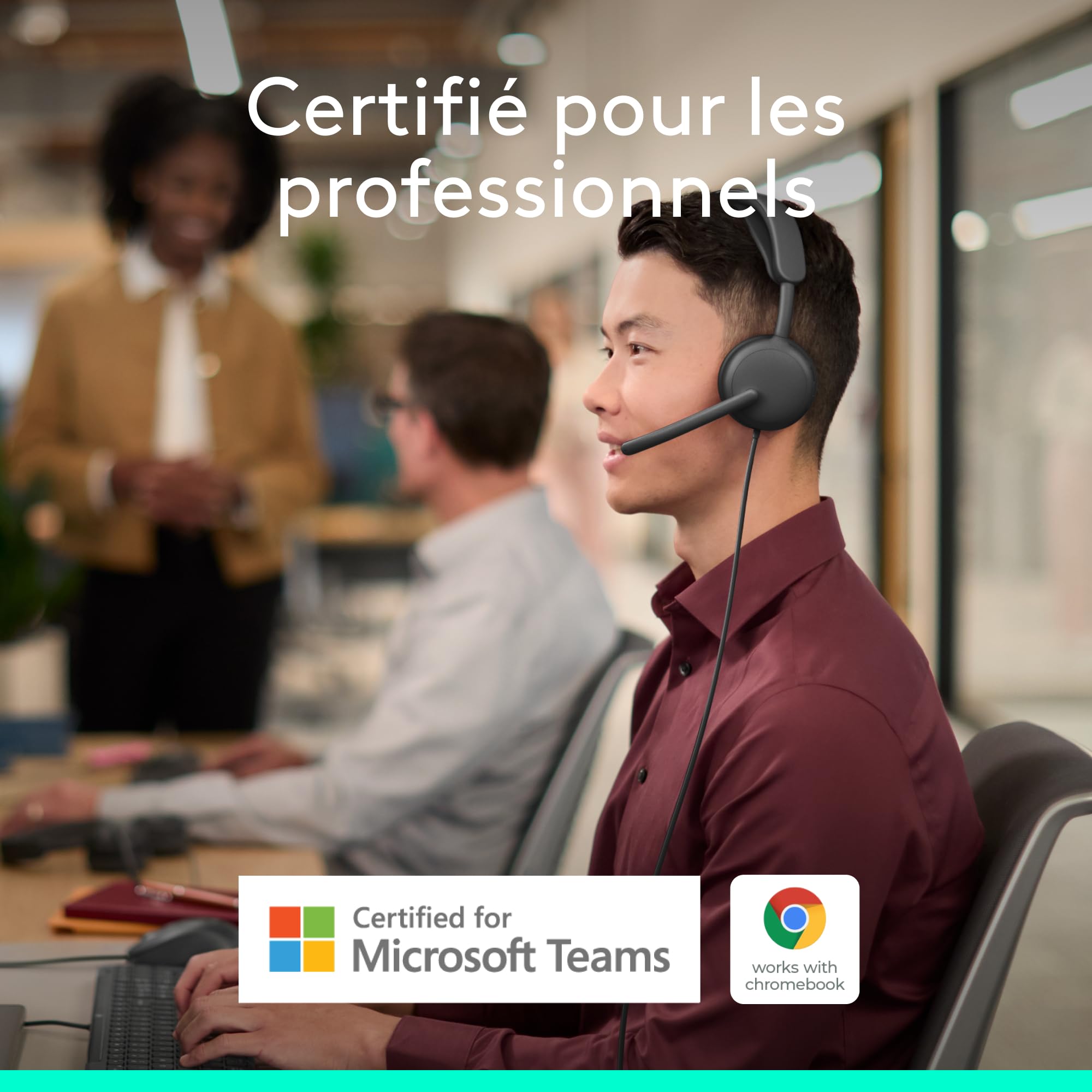 Logitech Zone Wireless 2 ES for Business - Casque sans fil anti-bruit | cancellazione del rumore con ANC ibrida adattiva, Bluetooth, USB-C e USB-A, certificazione Microsoft Teams - Grafite