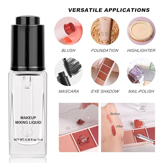 Makeup Mixing Liquid, Makeup Fixer Cosmetics Pigment Activator, Eyeliner Sealer, Pigment Enhancer, Durability Waterproof Transparent Make-up Fixer Liquid Drops (1)