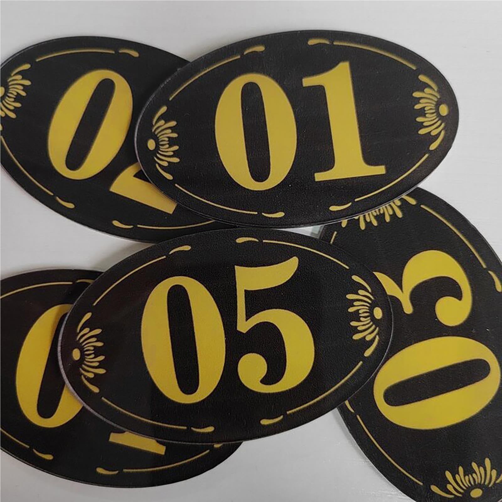 Panneau de numéro d'adresse de maison personnalisé pour porte, Plaque acrylique personnalisée de forme ovale, Plaque de rue pour maison/bureau(A 1-75,L 8 cm x W 5 cm)