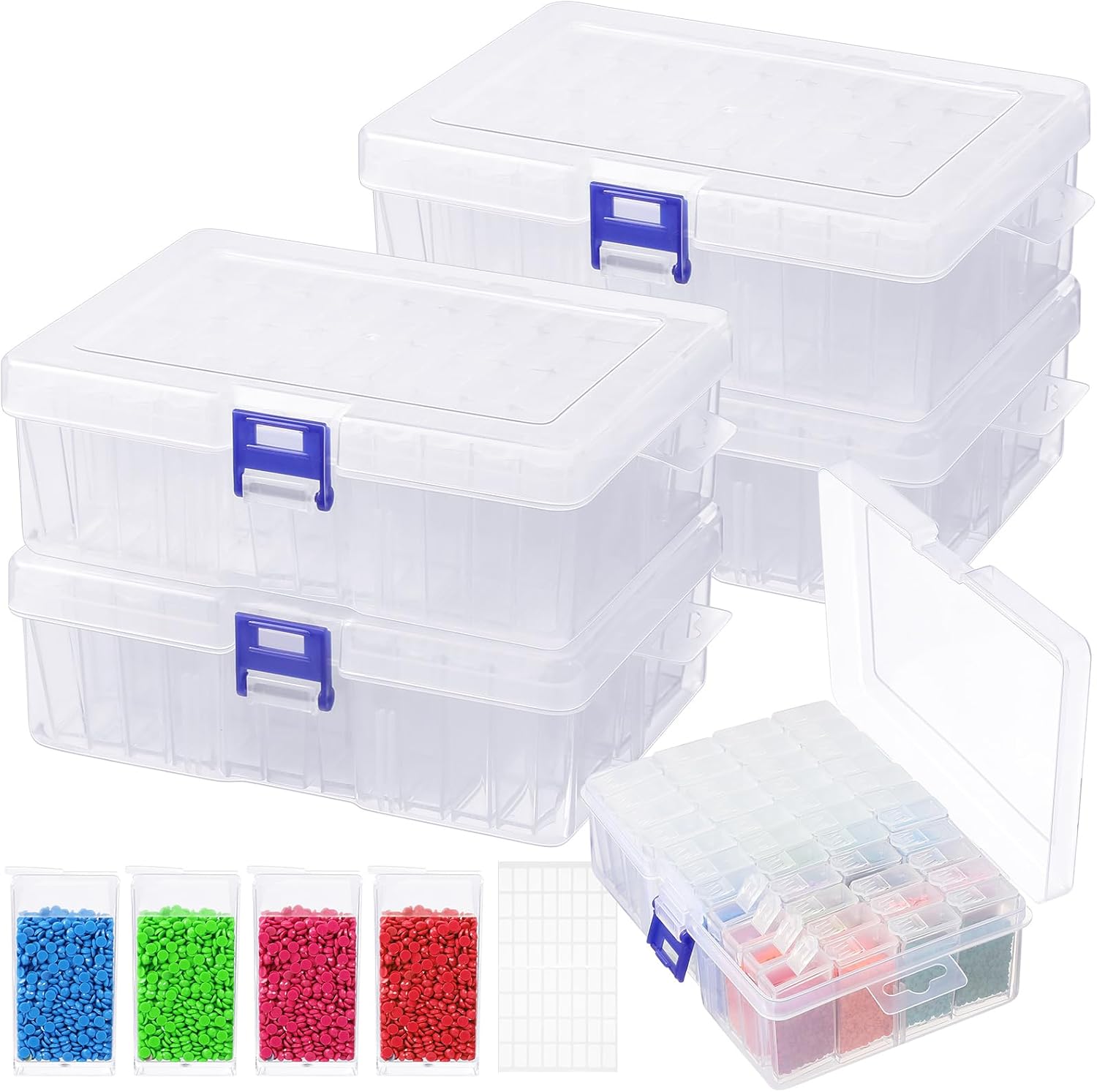 Sintuff 4 Pack 44 Grids Diamond Painting Storage Containers