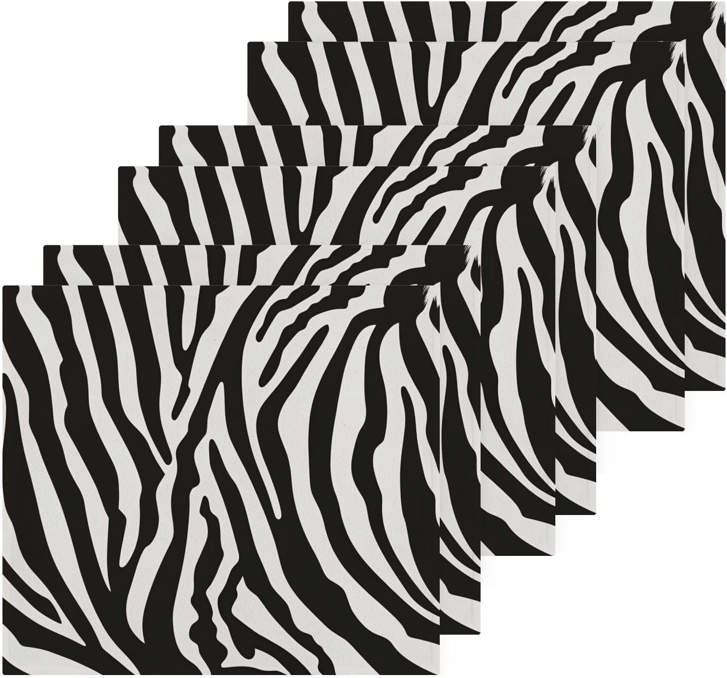 Zebra Print Washcloths Set of 4-12 X 12 Inch Highly Soft & Absorbent Cotton Wash Cloths Face Towel Bath Hand Towels for Bathroom Spa Gym Kitchen - Image 3