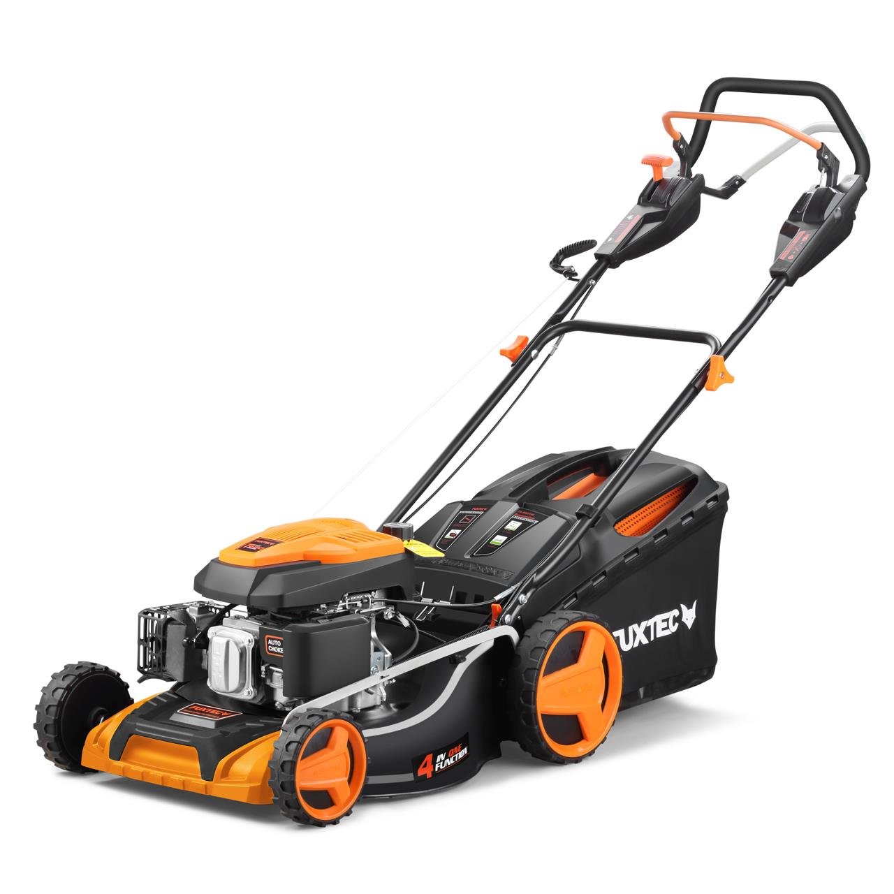 Kosiarka spalinowa FUXTEC 4w1 FX-RM5196PRO, 6 KM / 4,4 kW, szer. koszenia 51 cm, elastyczny naped, 4-suwowa, regulacja 25–75 mm, kosz 60 l, mulczowanie i wyrzut boczny