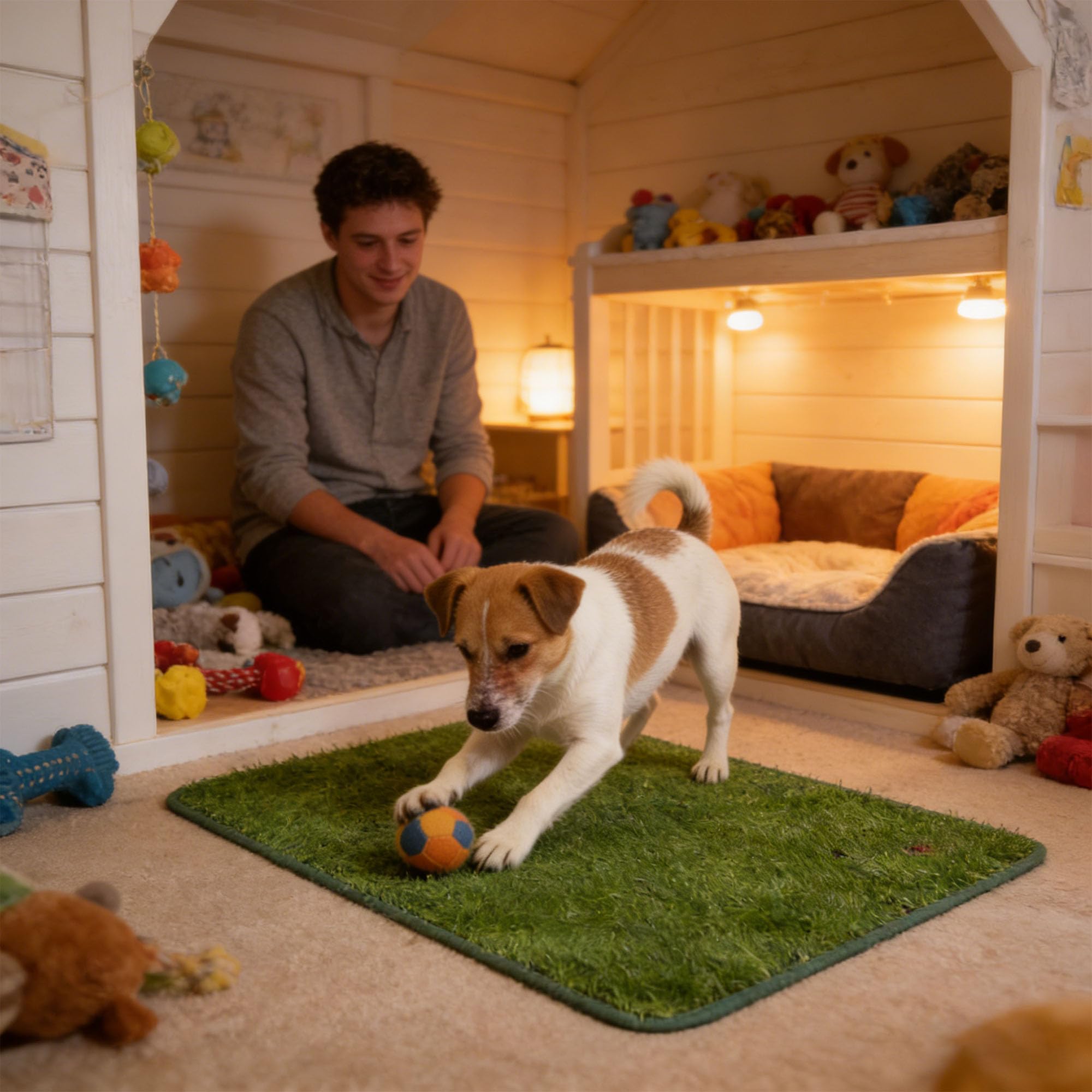Tapis Chien Pipi, Toilette pour ChienM, pour Le Dressage des Chiots, apis en Gazon Artificiel, Pour l'intérieur et l'extérieur, Lavable et réutilisable, Décoration en gazon(46 X 71 CM)