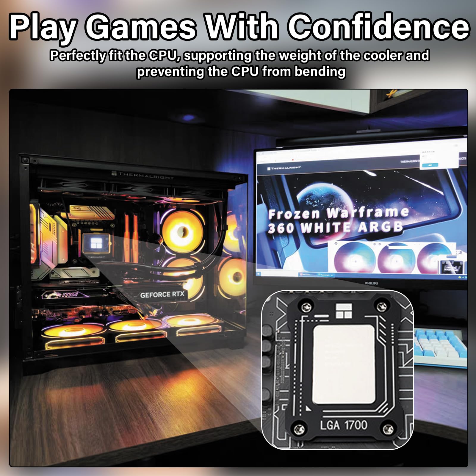 CPU Contact Frame V2 per LGA 1700 Retrofit Kit, Staffa 1700 Intel 12°/13°/14° Generazione Fibbia Anti-Piegatura