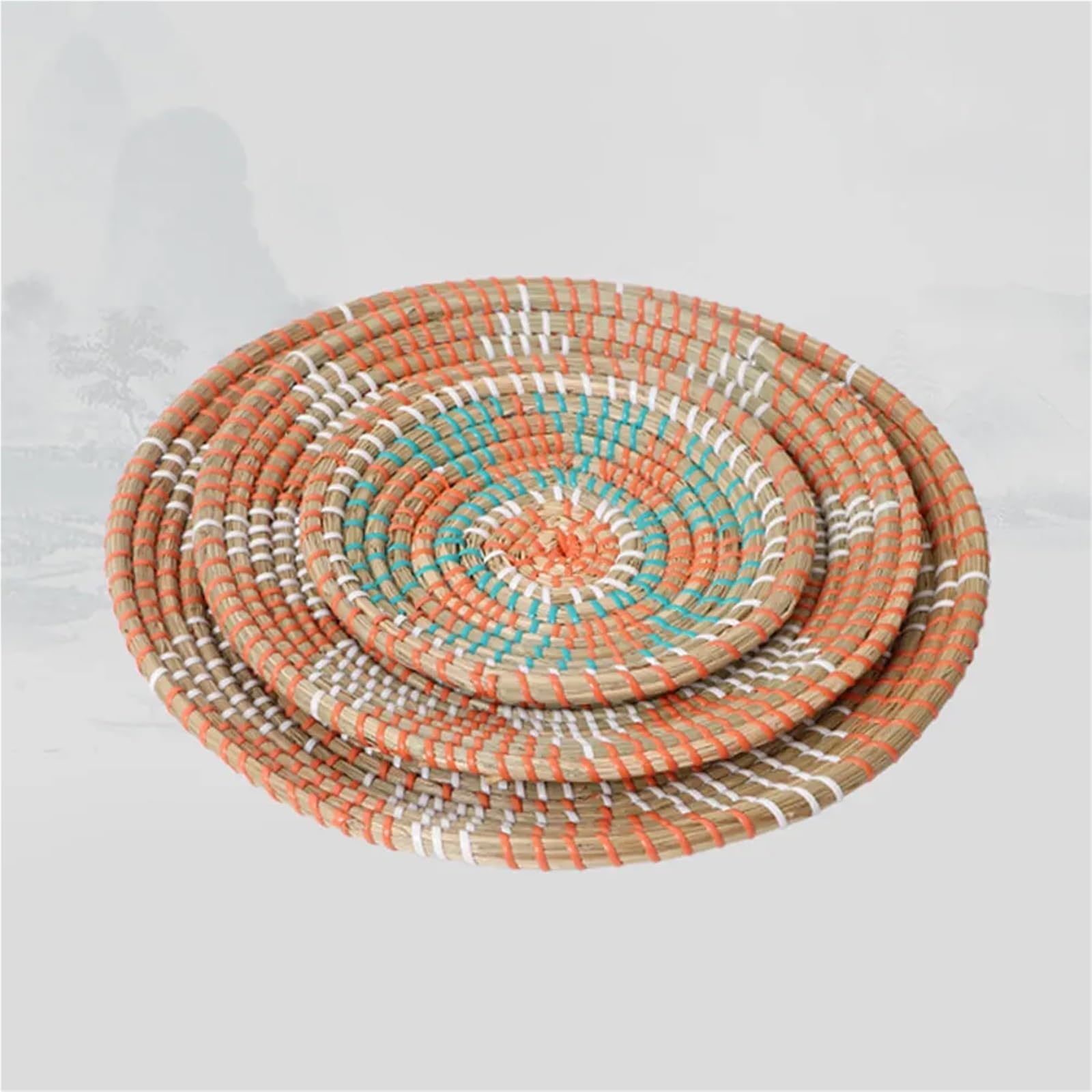 Decoración de Pared de Mimbre de Hierba, Cesta de Flores de Pared Redonda, Colgante de Pared, Placa Decorativa de ratán, artesanía, decoración Colgante de Pared Decoración de Pared