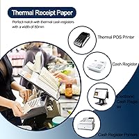 Vista 5 de MFLABEL Rollos de papel térmico para recibos de 3-1/8" x 119' - 10 rollos para impresora térmica POS de 80mm