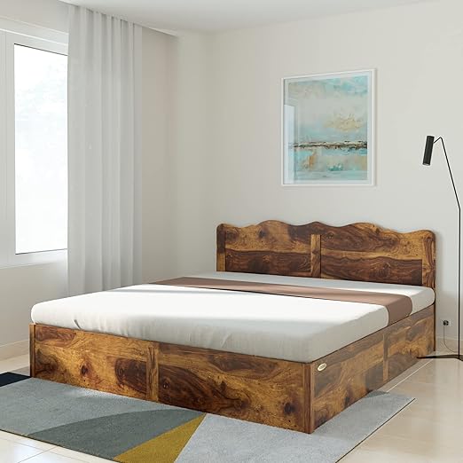 Amazon Brand Solimo Mehraab King Size Solid Sheesham Wood Bed with