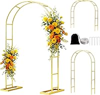 Nisoger 6.6FT Metal Garden Arch Trellis Arbor - Sturdy Steel Wedding Pergola with Thick Base, 3 Versatile Sizes for Climbing Plants & Events