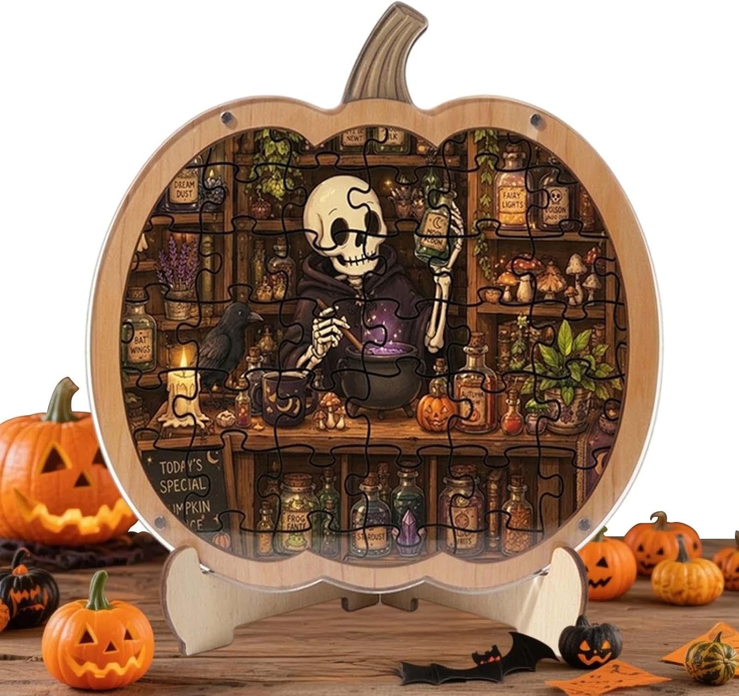 Puzzle Halloween 20 cm duży uroczy duch dyni z Figurka z dyni nadaje się do szafki wejściowej biura kominka stolika kawowego regału na książki i wielu innych