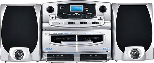 Sistema de audio de entretenimiento Supersonic SC-2121BT Bluetooth, Bluetooth 5.0, reproductor de MP3CD con carga superior, radio AMFM, entrada USB,