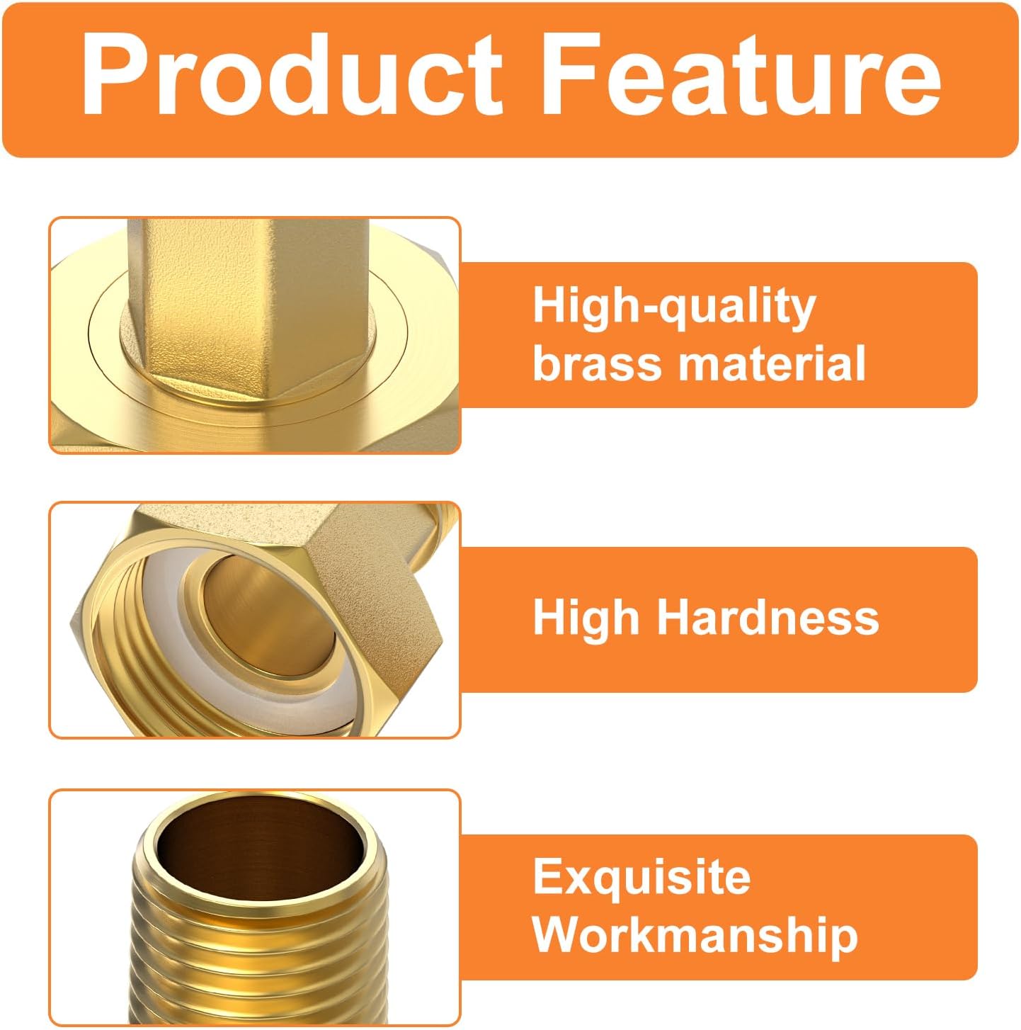 GASHER 2Pcs Brass Water Meter Pipe Fitting，3/4" NPT Male x 1" Female Adapter Pipe Fitting