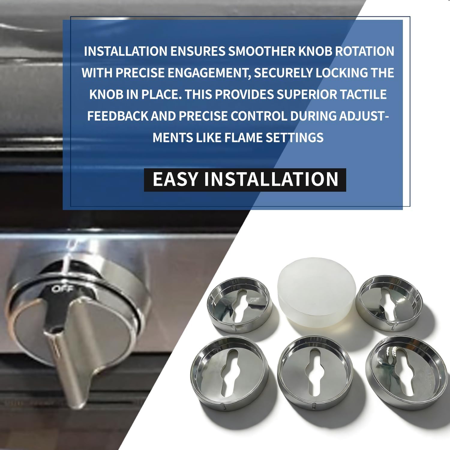 Range Surface Burner Knob Bezel Set for Whirlpool, Appliance Bezel Knob Part Replace with W10797429 W10814133 W10437082