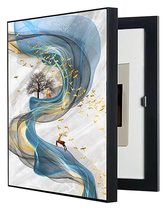 Fuse Box Cover Cabinet,Wall Mounted Hide Meter Electric Meter Box Decorative Painting,Breaker Box Cover Decorative,Electrical Panel Cover Decorative,Ideal for Your Home35 * 45cm