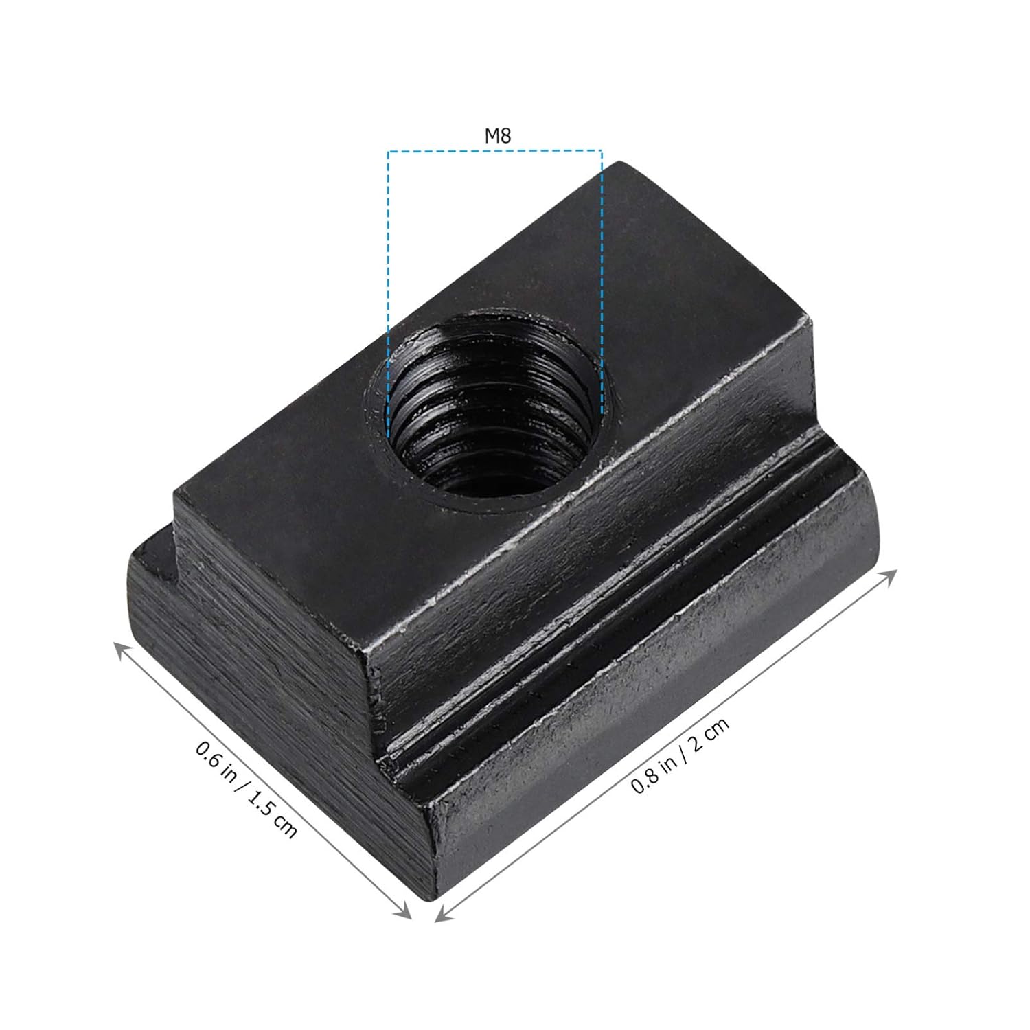 10pcs T-nut T Nuts Screw Slot Screw Nuts T Slot Head Nut 80/20 Aluminum Extrusion T Slot Rivet Nut T Slot Nut Caps Self Locking t Nut Lug Nut Thin Nut Carbon Steel M8 Metric System