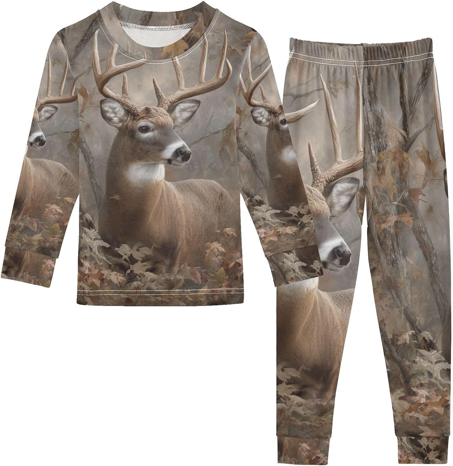 Cotton Pajama Sets Comfy Long Sleeve Sleepwear Soft 2-Piece Pj 18M-8Y