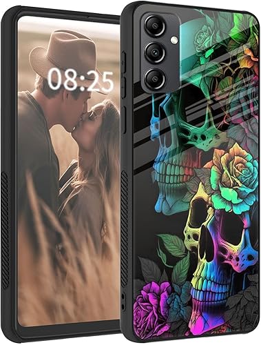 Mxfdegf for Samsung Galaxy A15 5G Case,Tempered Glass Back+Soft Silicone TPU Sho