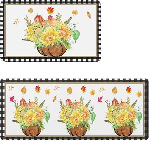 Tapete de baño con calabazas de girasol, antideslizante, de secado rápido y absorbente, con tierra de diatomeas, para fregadero de cocina, lavable,