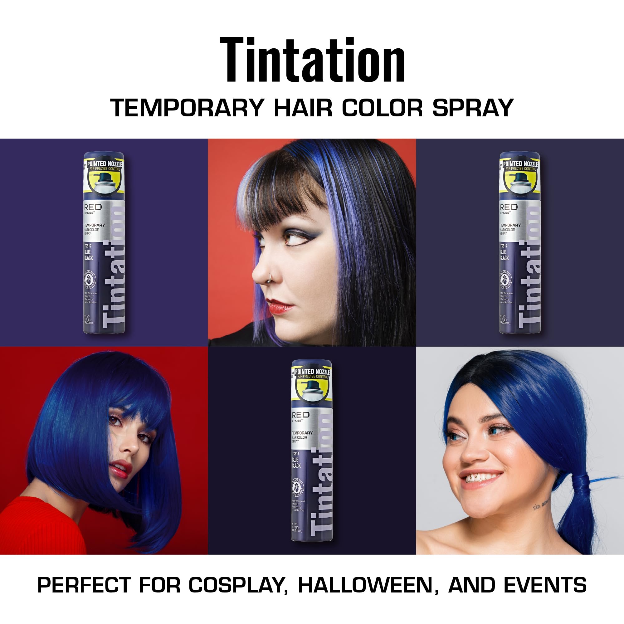 Amazon.com : Red by Kiss Tintation Temporary Hair Color Spray 2.82