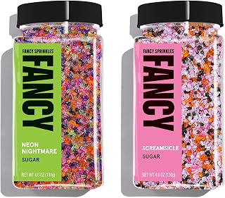 Fancy Sprinkles Limited Edition Halloween Scream & Gleam Sugar Set Includes Scremsicle and Neon Nightmare (4 OZ)