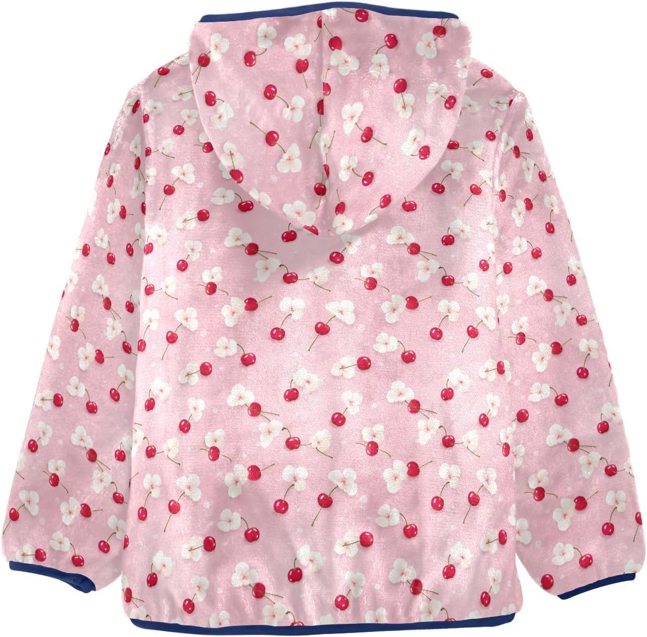 Cherry Blossom Boys Fleece Coat,Children's Zip-Up Hoodie Jacket,Baby Warm Fashion Outerwear 3-10T,A113275