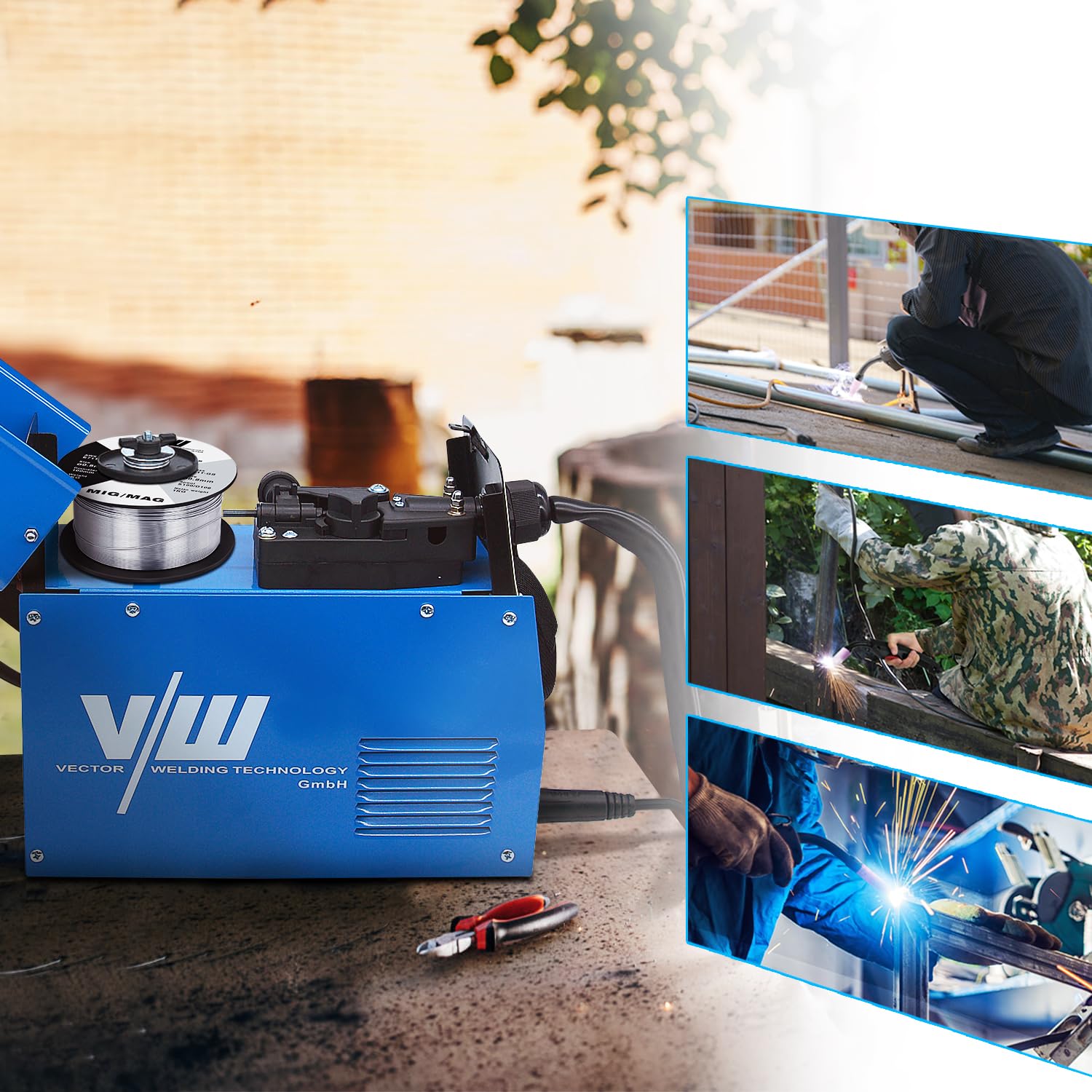 VECTOR WELDING Fil Fourré Sans Gaz MIG MAG 0,8 mm - D100/S100-3 Boîtes 1 kg - E71T-GS