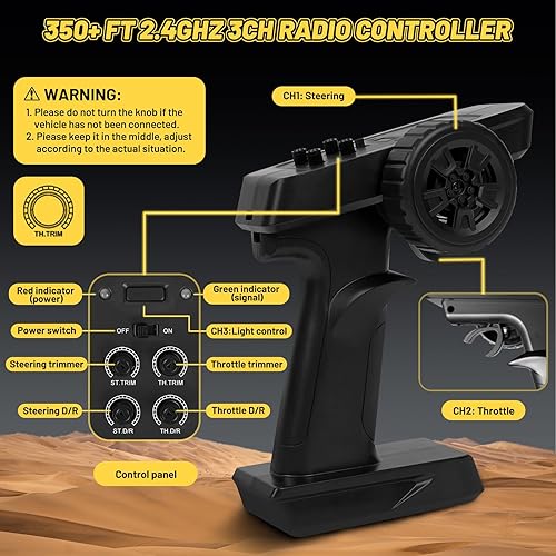 Miniatura 5 de JT20W-V2 120 escala 4WD sin escobillas RC para adultos, 45 KPH de alta velocidad Hobby RC camión, 4x4 impermeable todoterreno control remoto,