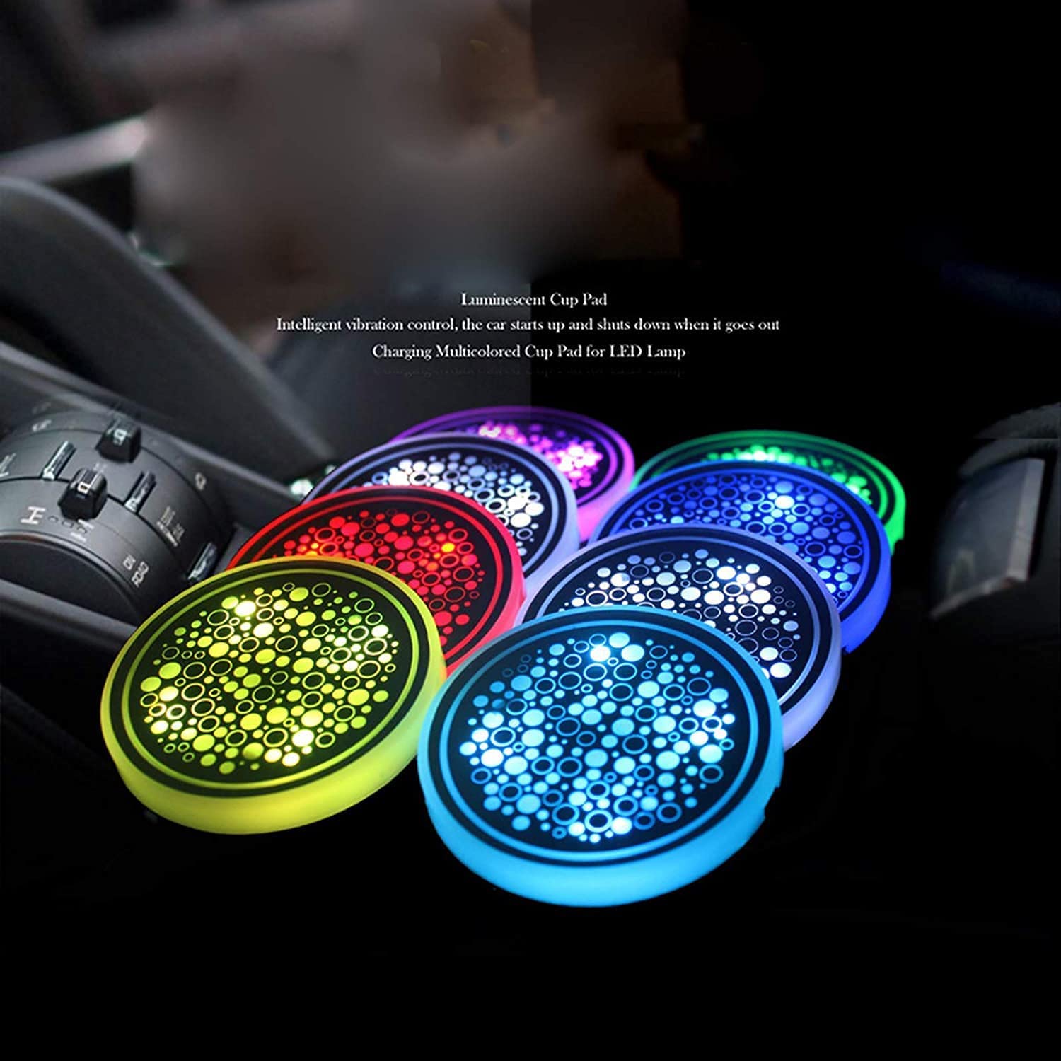 Amazon｜LEDコースターLEDカップホルダーライト2パック7色発光